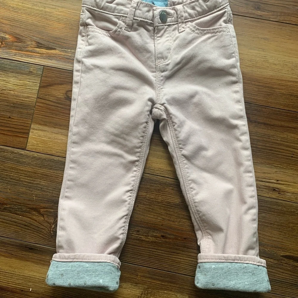 Baby Gap Gray Insulated Lined Pink Denim Jeans Size 3 Yrs